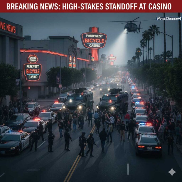High-Stakes Standoff: Heavy Police Presence and Mass Evacuation at Parkwest Bicycle Casino