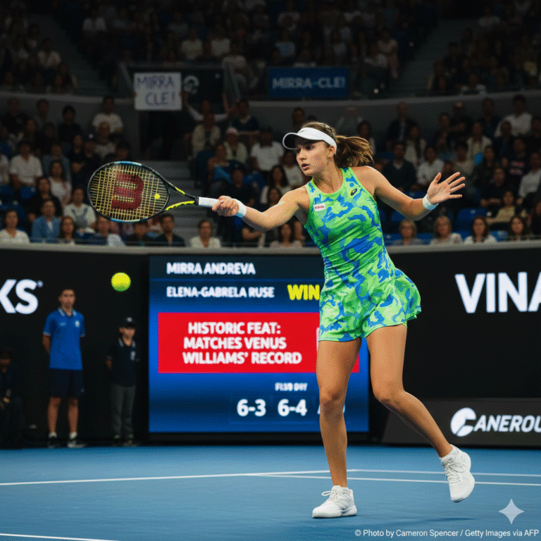 Mirra’s Melbourne Magic: 18-Year-Old Andreeva Matches Venus Williams Record in Australian Open Charge