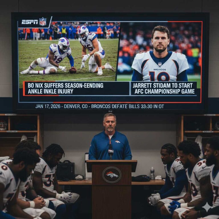 QB Bo Nix Suffers Season-Ending Ankle Injury; Jarrett Stidham to Start AFC Championship Game