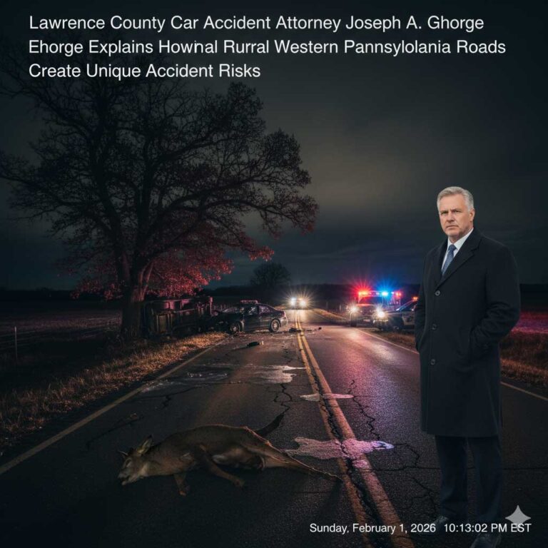 Lawrence County Car Accident Attorney Joseph A. George Explains How Rural Western Pennsylvania Roads Create Unique Accident Risks