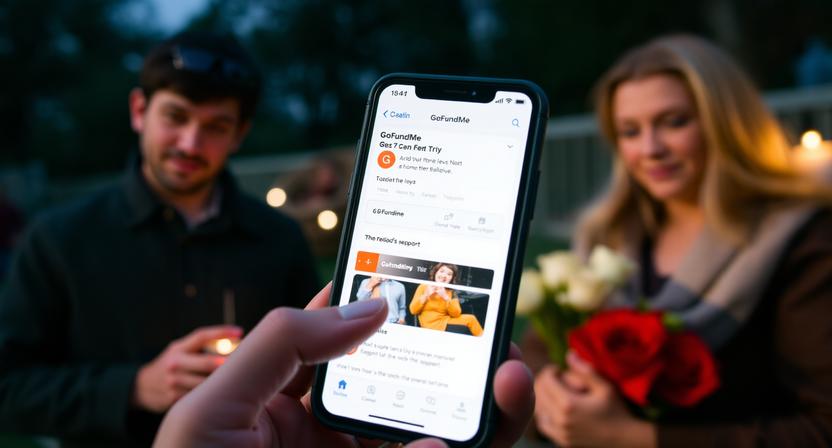 a heartfelt scene of a grieving family at a memorial