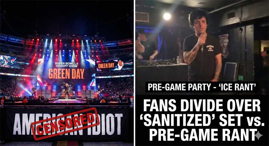 Green Day Under Fire: Fans Slam ‘Sanitized’ Super Bowl Set and Missing ‘MAGA’ Line in American Idiot Lyrics vs. Pre-Game ICE Rant