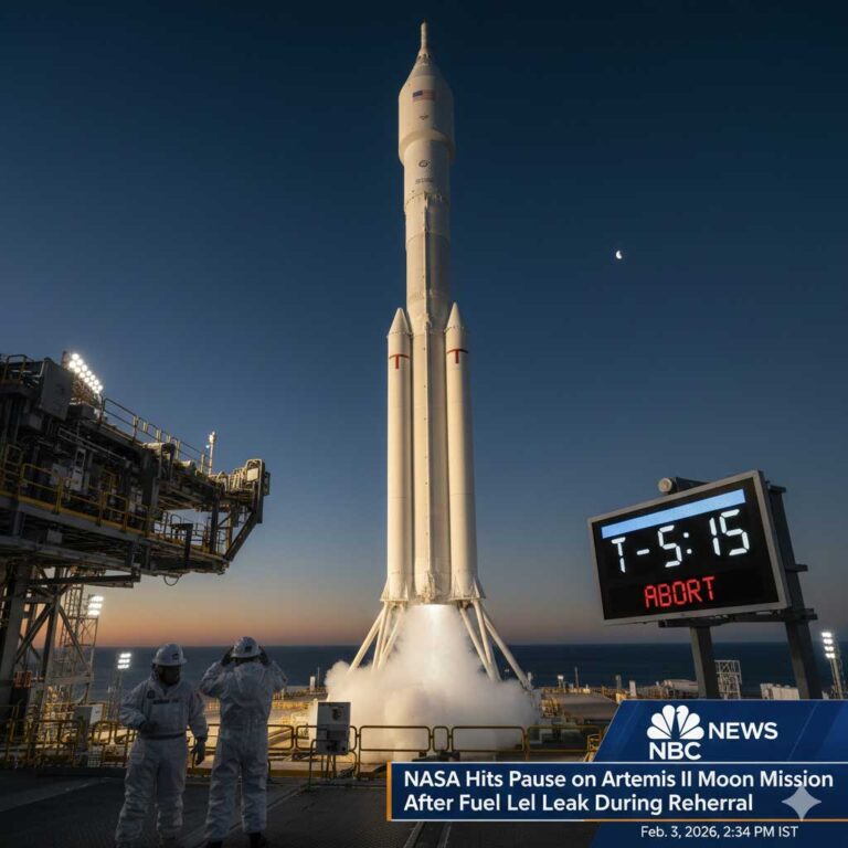 NASA Hits Pause on Artemis II Moon Mission After Fuel Leak During Rehearsal