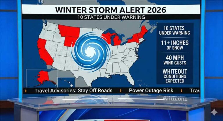 Winter Storm Alert 2026: 10 States Brace for 11 Inches of Snow, 40 MPH Winds, and Whiteout Conditions