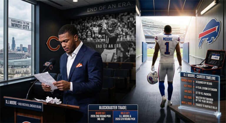 End of an Era: DJ Moore Bids Heartfelt Farewell to Chicago Following Blockbuster Trade to Bills