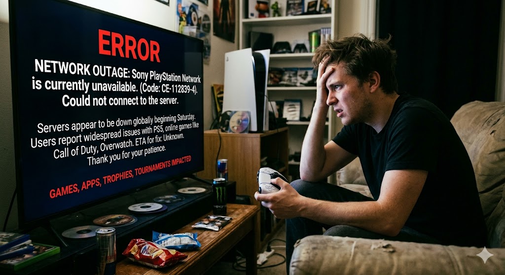 Breaking News: PlayStation 5 (PS5) Servers Down Globally; Users Report Widespread Network Issues Beginning Saturday