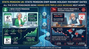 State pension UK: state pension dwp bank holiday payment dates — All the State Pensioners Being Denied £575 Triple Lock Increase Next Month